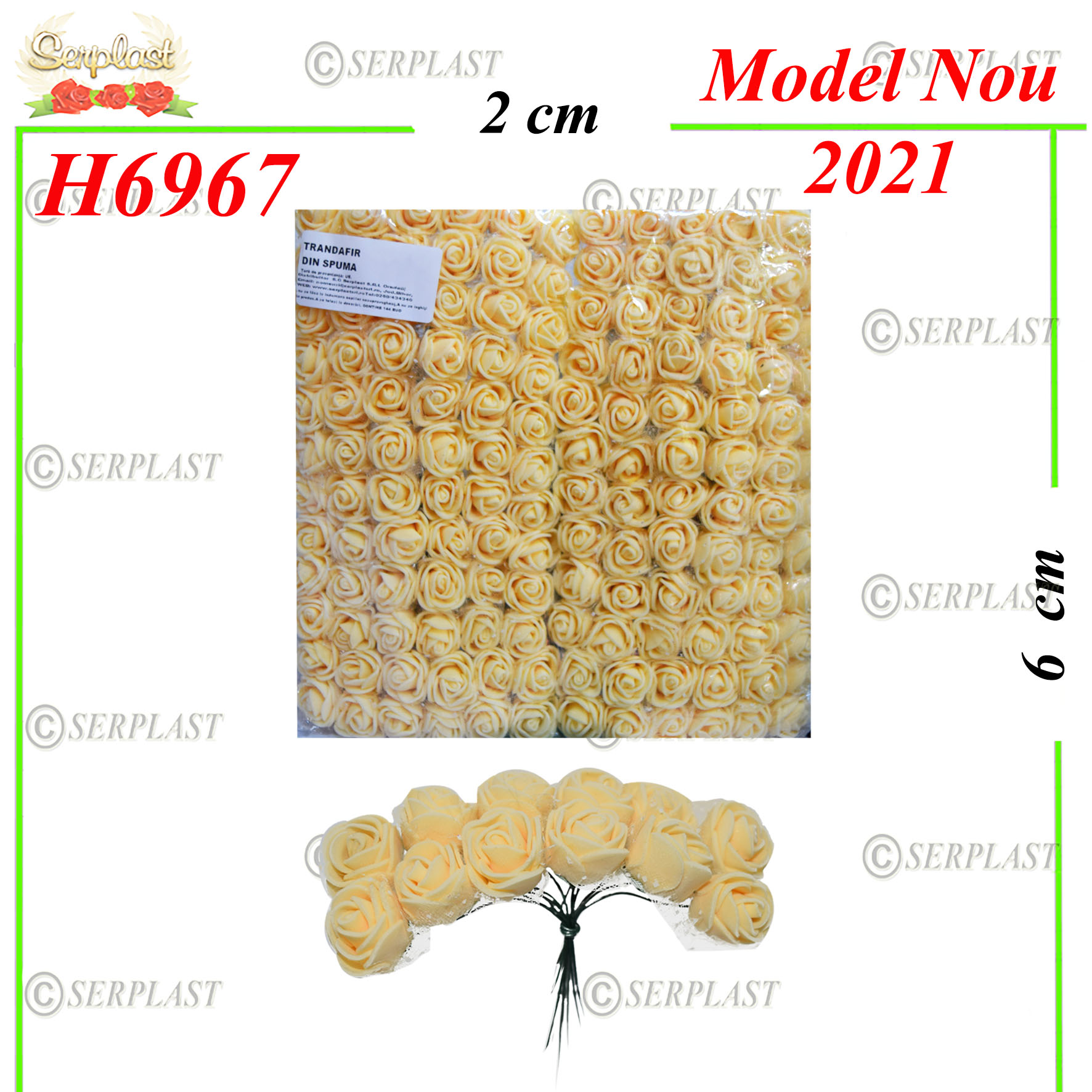 H6967 Trandafir din spumă (144buc/pungă)